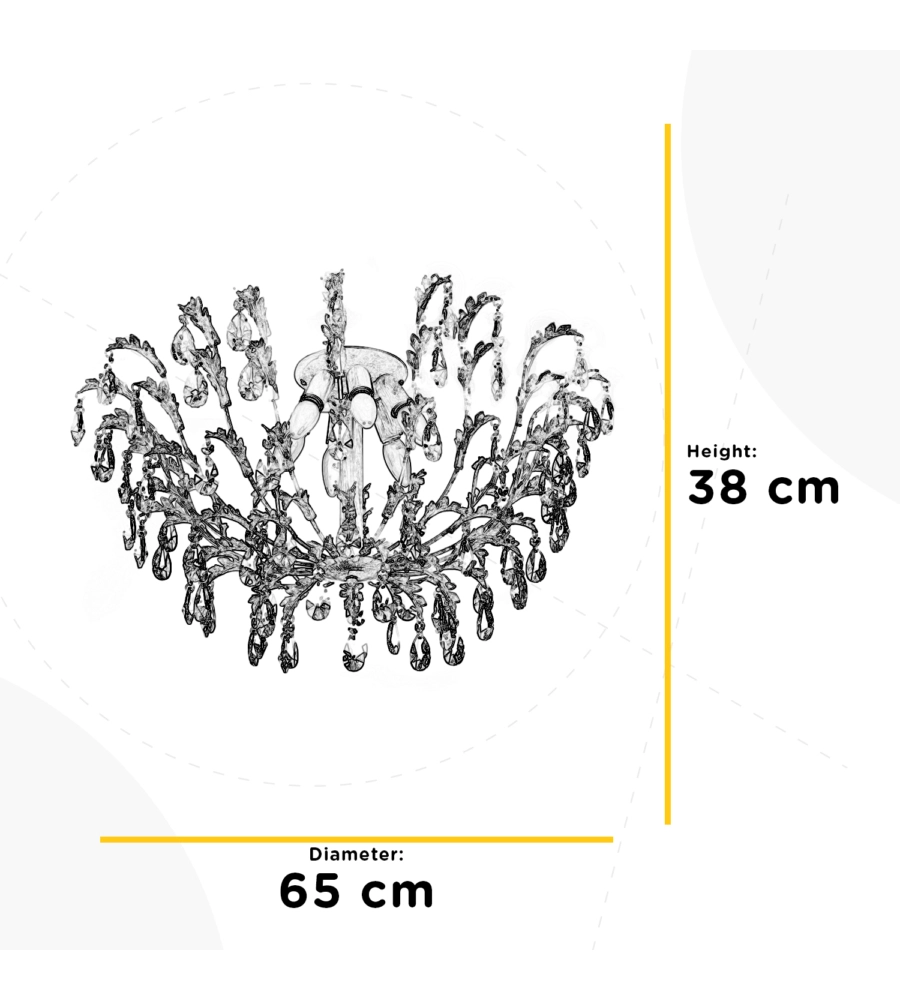 LAMPADARIO 6 LUCI ONLI "CESTA" AVORIO E14